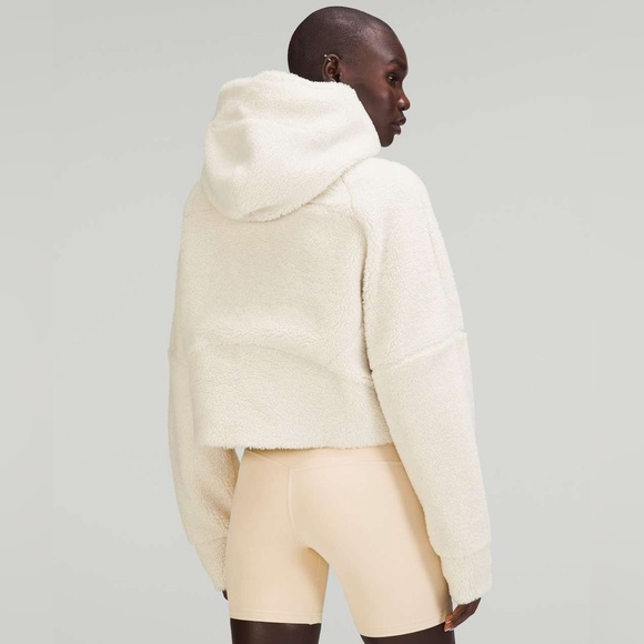 Lululemon Scuba Oversized Half-Zip Fleece Hoodie White Opal - Picture 3 of 10